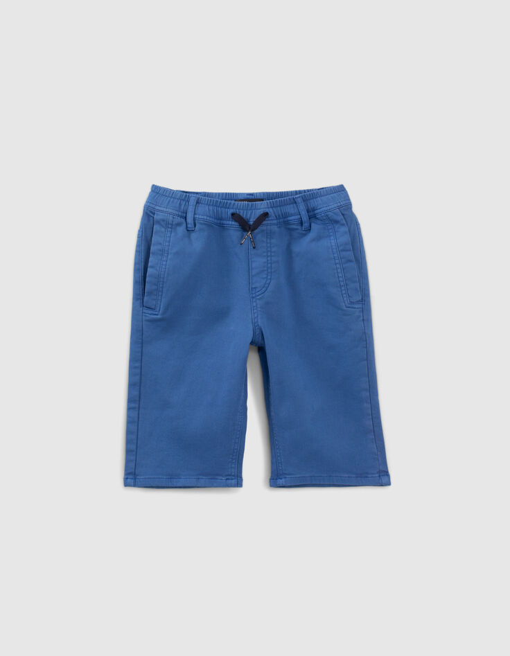 Elektrisch blauwe bermuda elastische taille jongens-1