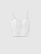 Top en coton forme bustier à bretelles femme-1