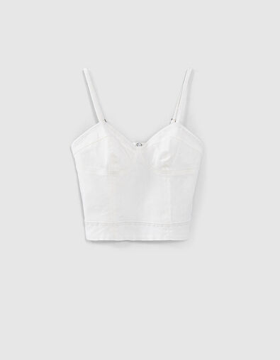 Top en coton forme bustier à bretelles femme - IKKS