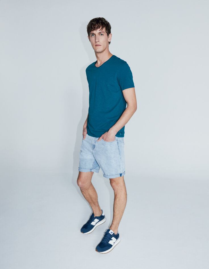 Tee-shirt L'Essentiel oxyd à col V Homme-5 Tee-shirt L'Essentiel oxyd à col V Homme-5