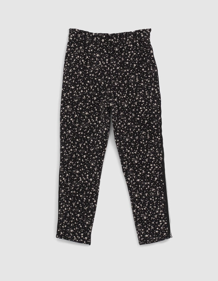 Jogging negro estampado minimalista rock ni&ntilde;a-3