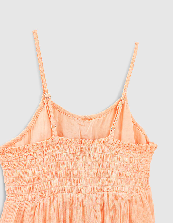 Caraco corail fines bretelles avec dentelle fille-5
