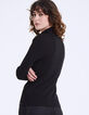 Schwarzes Rollkragen Damen-T-Shirt-3