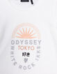 T-shirt écru coton bio message brodé silver fille-3