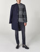 Men&rsquo;s navy checked knit sweater-7