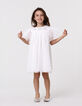 Robe blanche tulle broderies argentées fille-1