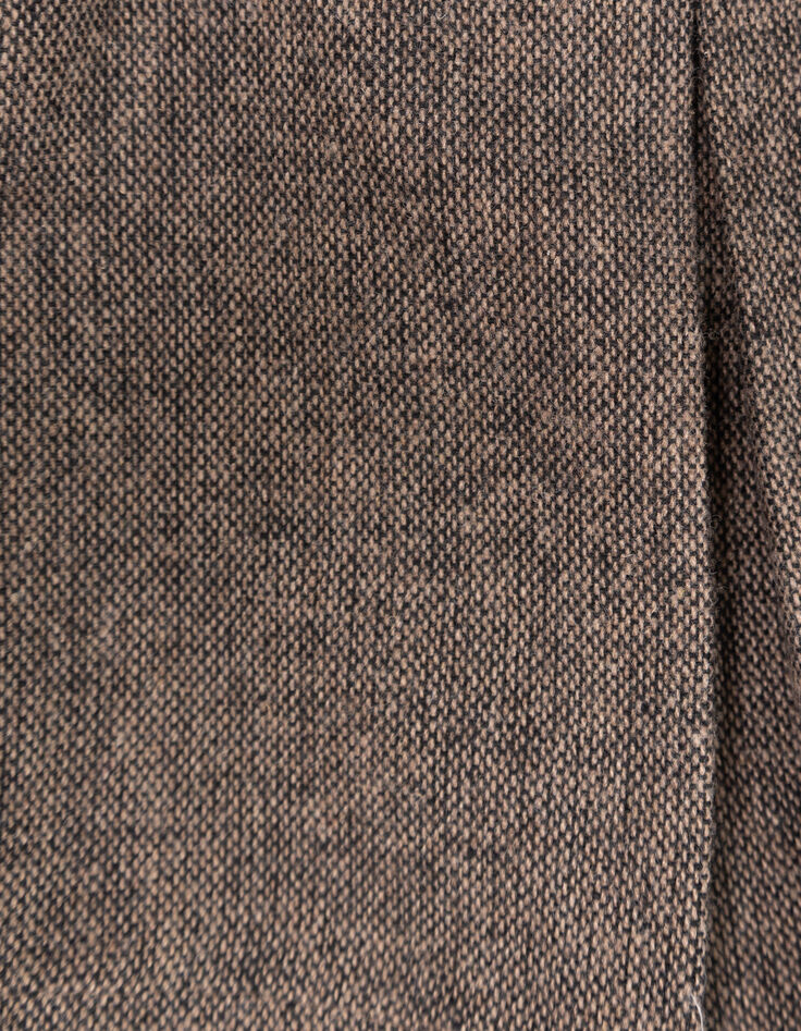 Braune Mädchenshorts aus meliertem Flanell-6