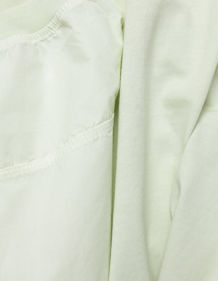 Tee-shirt oversize vert coton bio bi-mati&egrave;re Femme-9