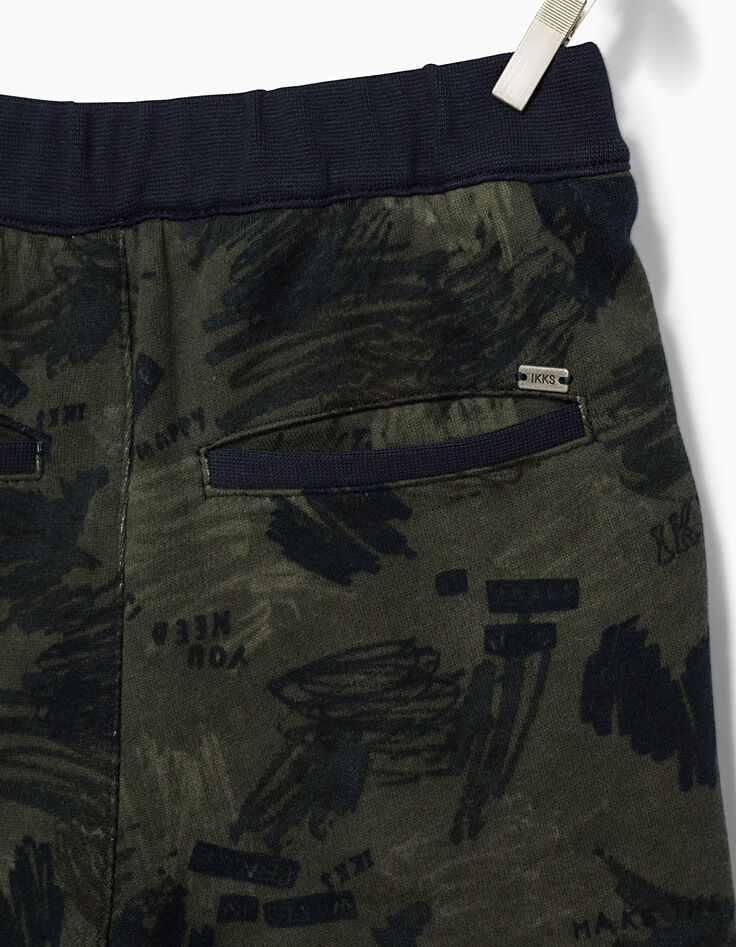 Bermudas felpa caqui estampado ni&ntilde;o -5