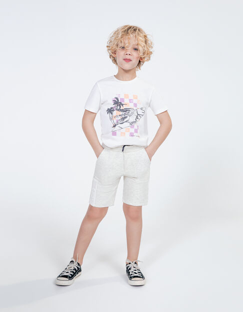 Bermudas gris felpa logo relieve niño - IKKS