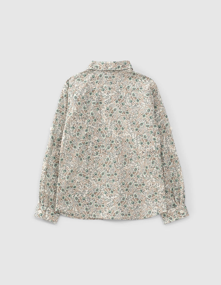 Overhemd aqua bloemenprint jongens - IKKS
