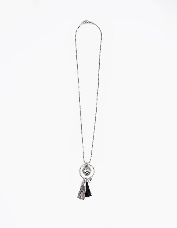 Sautoir maille boule médaille IKKS femme-1