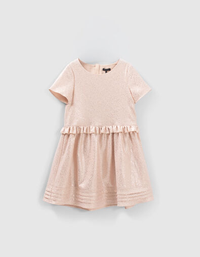 Shimmering Powder Pink Dress for Girls - IKKS