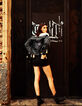 Chaqueta corta de denim visual espalda Thrashbird mujer-1