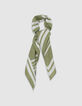 Women's striped square scarf with message-1