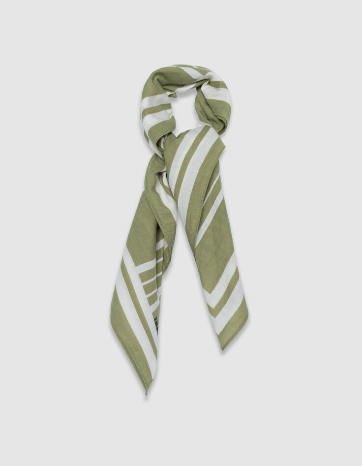 Women's striped square scarf with message-1