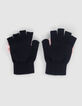 Mitaines noires tricot empi&egrave;cement coeur fille-3