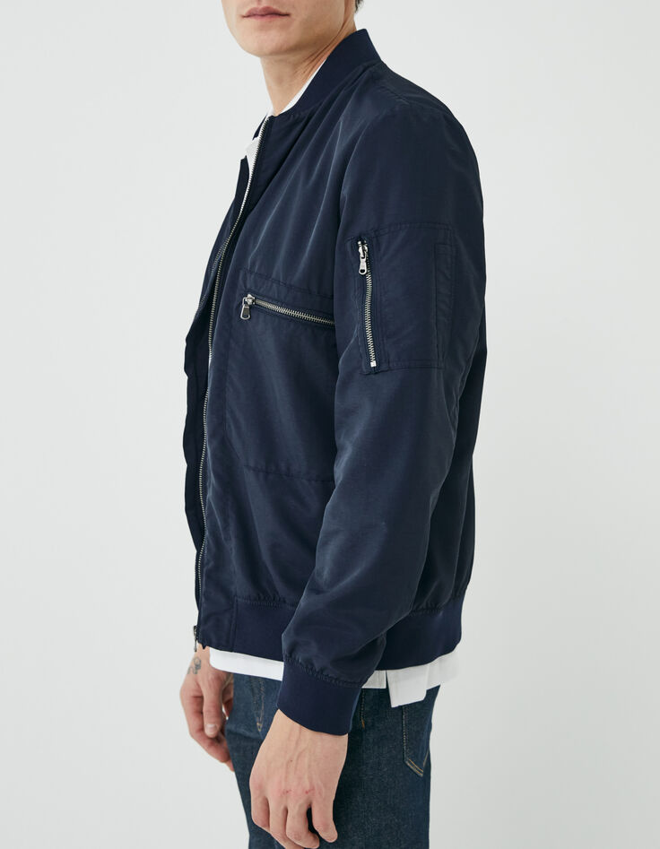Men’s navy nylon bomber jacket-4