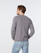 Pull indigo tricot mouliné Homme-2