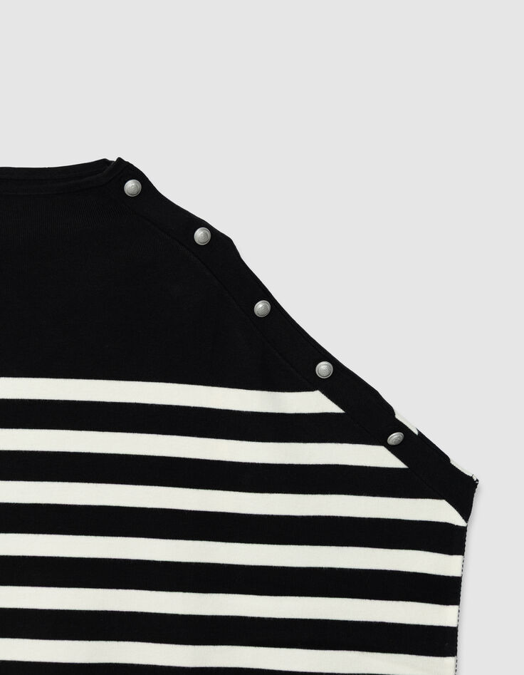Women’s black sailor-stripe knit cape-2 Women’s black sailor-stripe knit cape-2