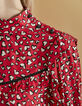 Women’s heart print short dress with ruffles and lace-4
