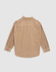 Chemise camel velours milleraies brodée K-éclair garçon-3