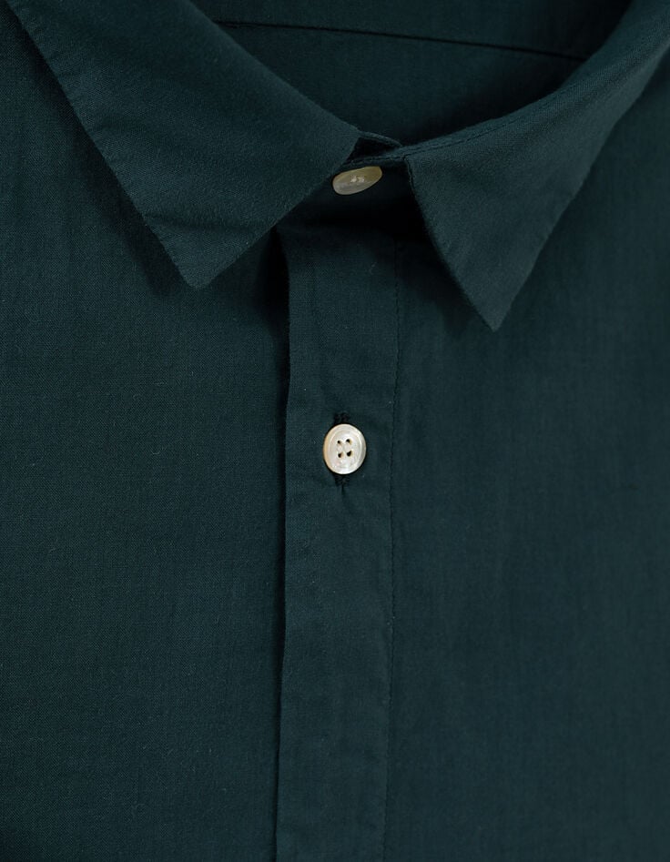 Men’s petrol green voile slim shirt-2 Men’s petrol green voile slim shirt-2