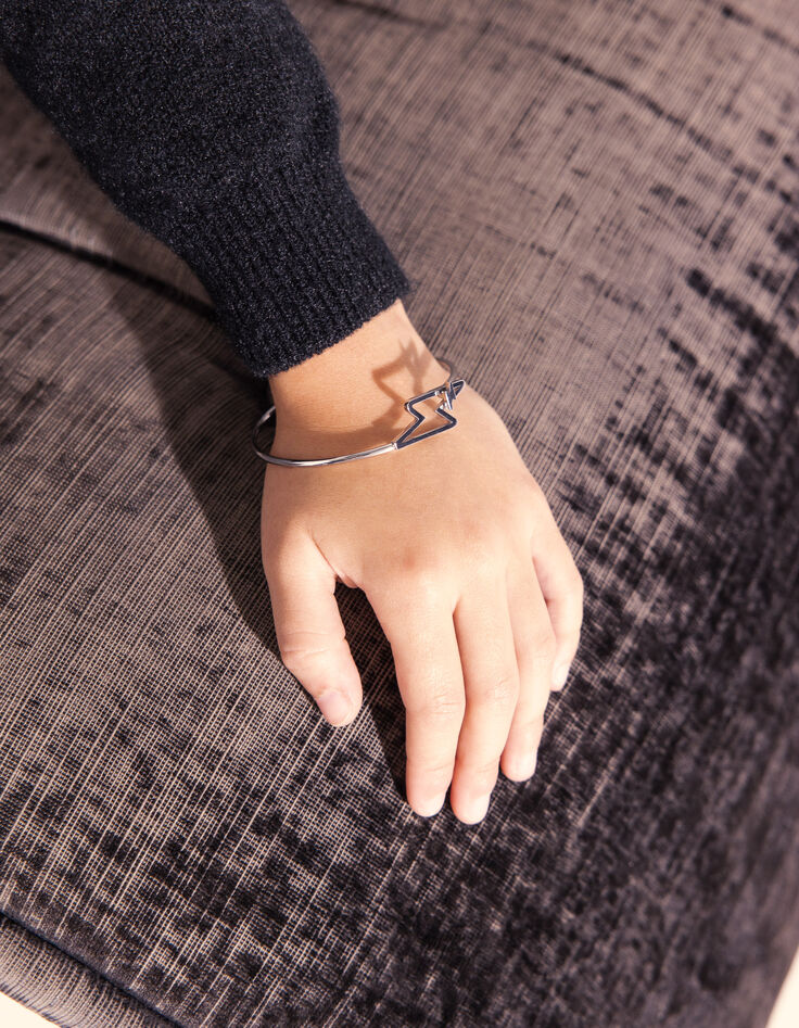 Pulsera metal blanco charm rayo ni&ntilde;a-1
