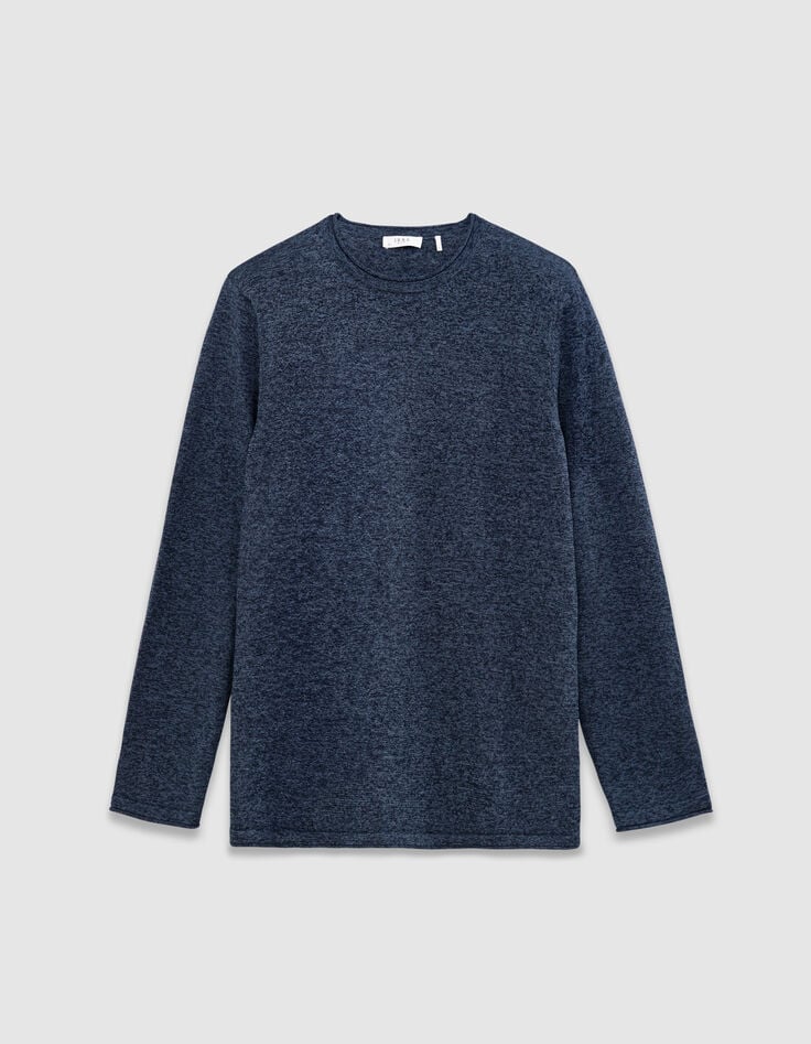 Pull bleu tricot mouliné Homme-5 Pull bleu tricot mouliné Homme-5
