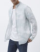Chemise SLIM vert d'eau imprimé tie and dye Homme-2