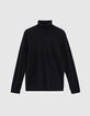 Schwarzer Herrenstrickpullover mit Rollkragen-1