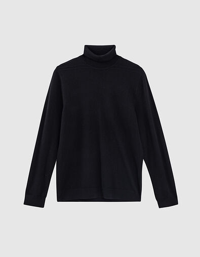 Schwarzer Herrenstrickpullover mit Rollkragen - IKKS