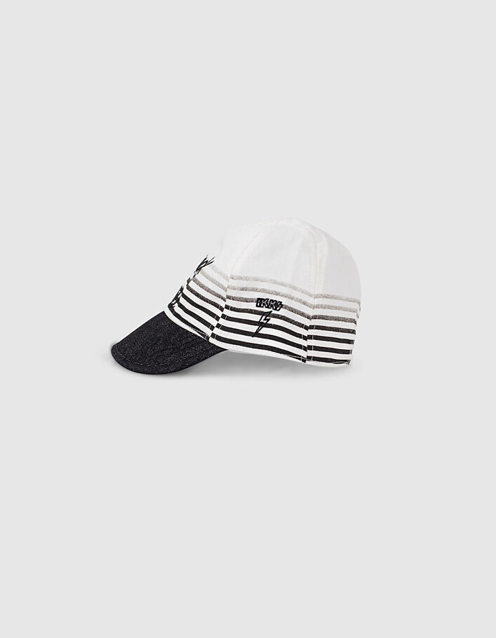 Baby boys’ grey marl deep dye striped cap  - IKKS