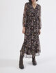Langes Voilekleid mit Metallic-Blumenprint-4