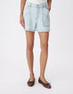 Short en jean bleu d&eacute;lav&eacute; maxi poches Femme-2