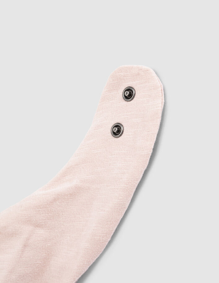 Babero rosa pálido print rock algodón bio bebé - IKKS