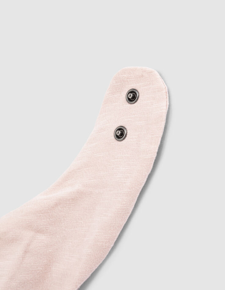 Bavoir rose pâle print rock coton bio bébé-7