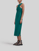 Smaragdgroene gekruiste midi-jurk Dames-2