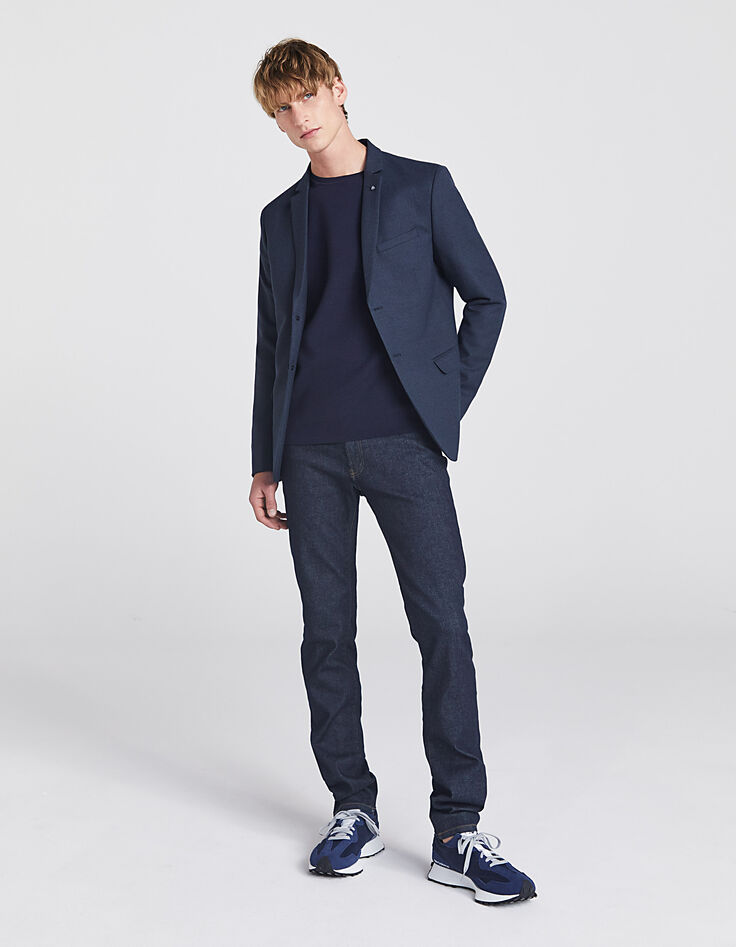 Veste de costume SLIM bleu foncé flanelle Homme-6