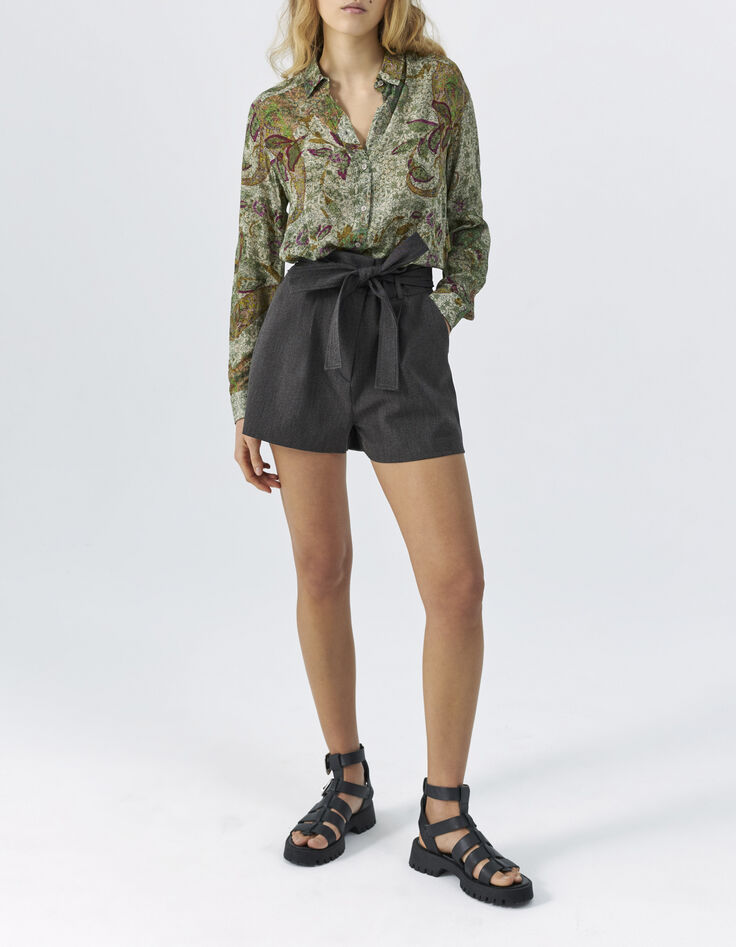 Chemise fluide écrue imprimé cachemire Femme-5 Chemise fluide écrue imprimé cachemire Femme-5