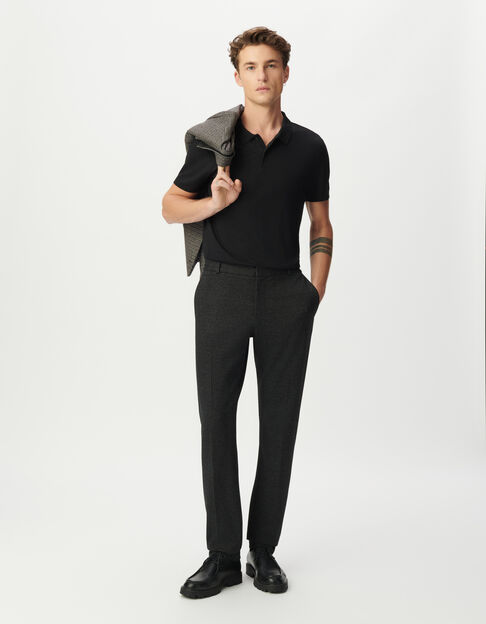 Zwarte slim jogpant faux-uni tricot Heren - IKKS