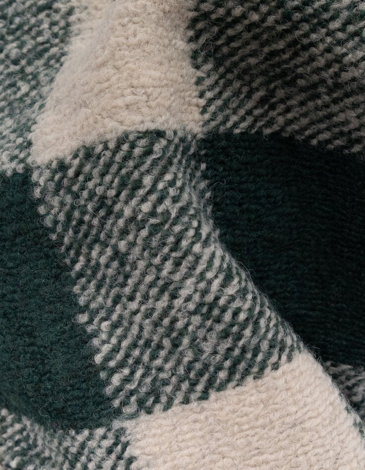 Manteau carreaux vert et écru fille-7