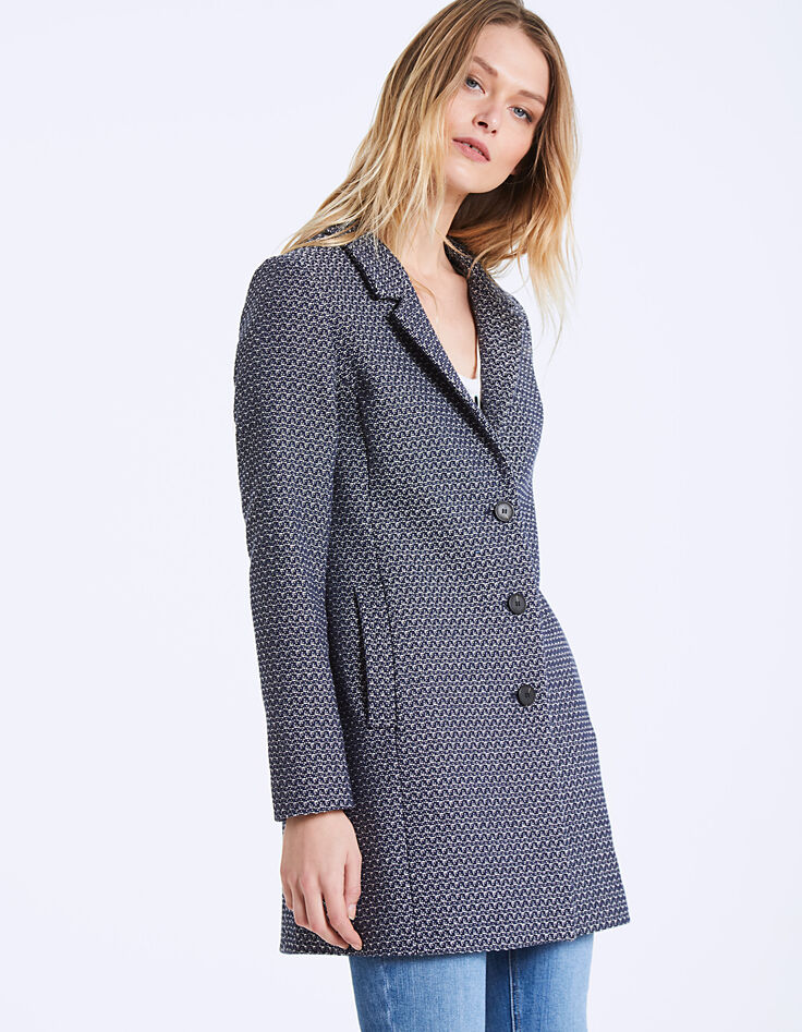 Manteau mi-long en tweed pour femme-2