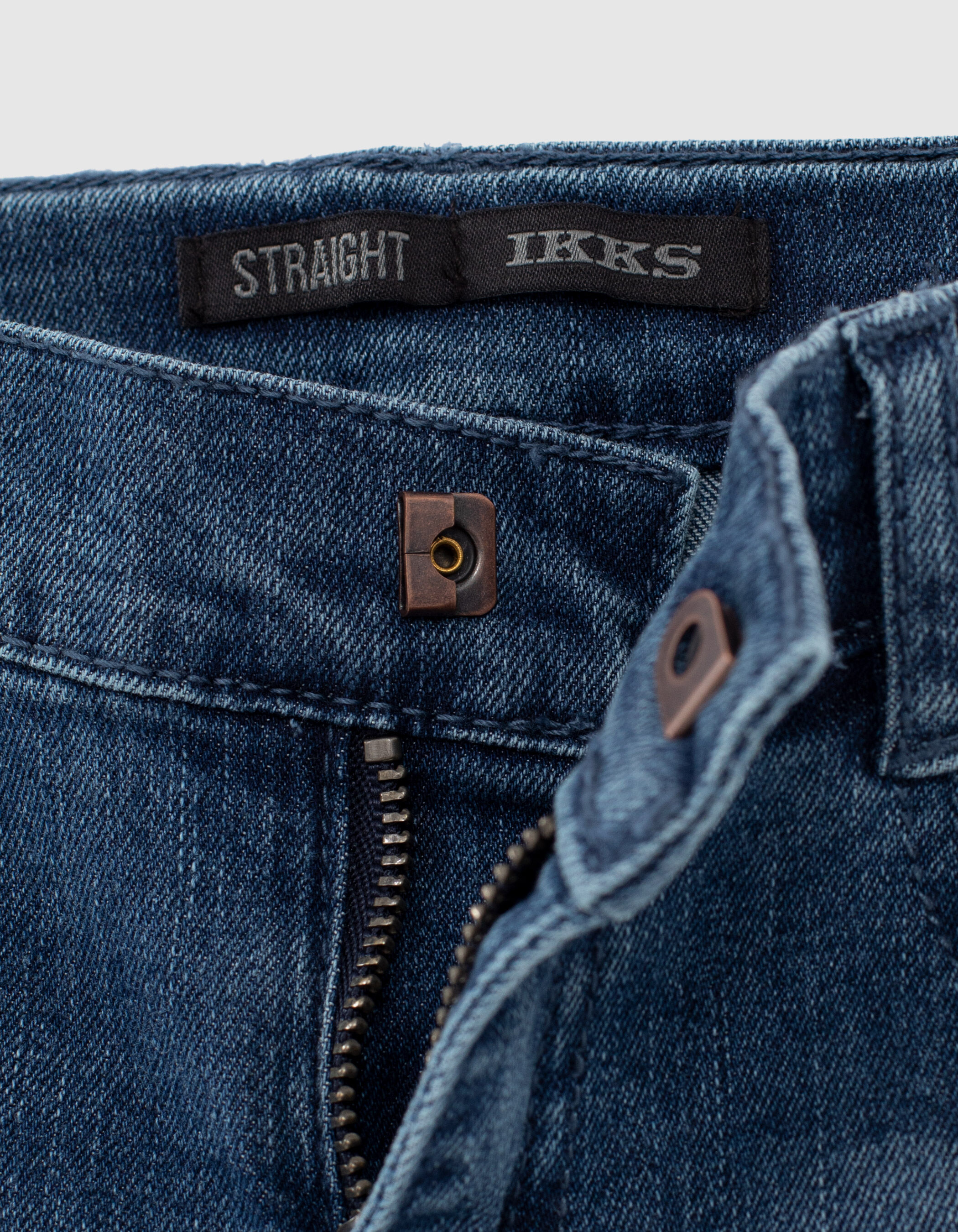 Boys medium blue straight jeans with lines down sides