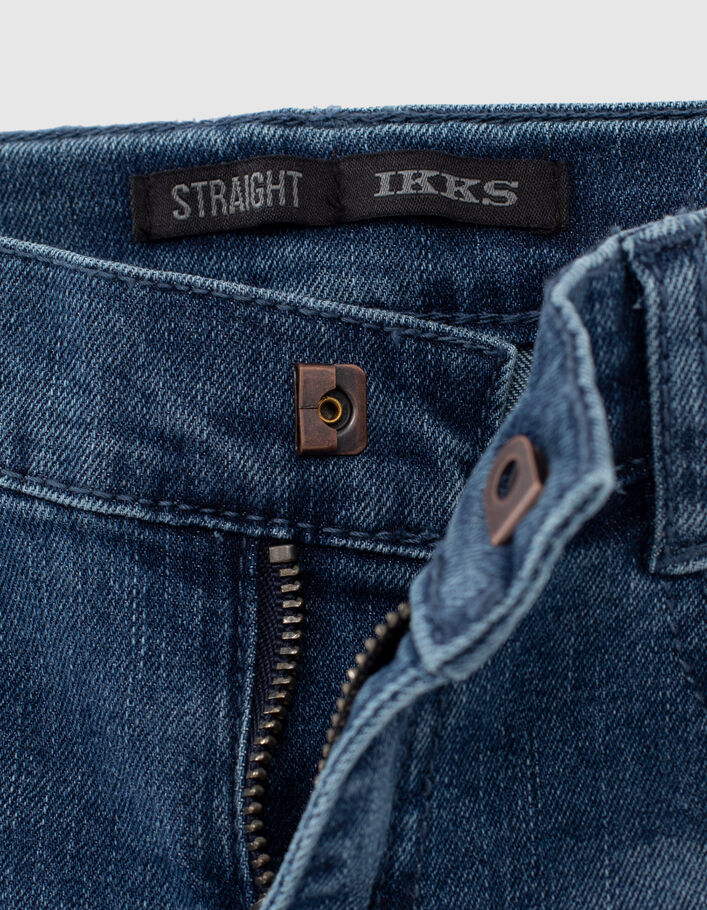 Medium blue straight jeans lijnen opzij jongens  - IKKS