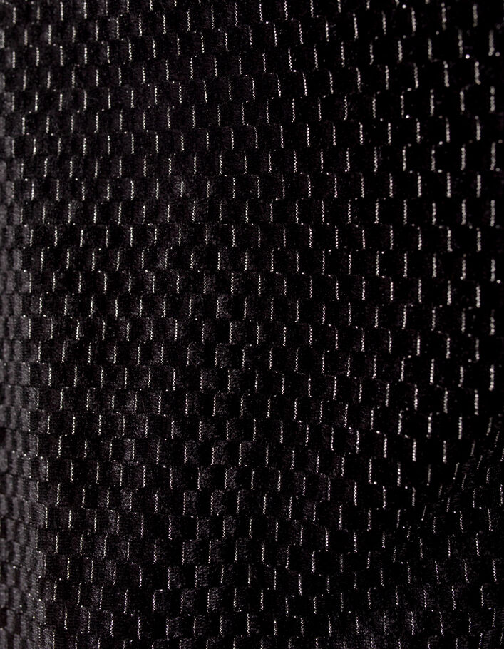 Girls’ black texture, lurex, jacquard velvet knit T-shirt-7