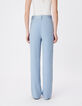 Women's flowing blue tailored pants-3