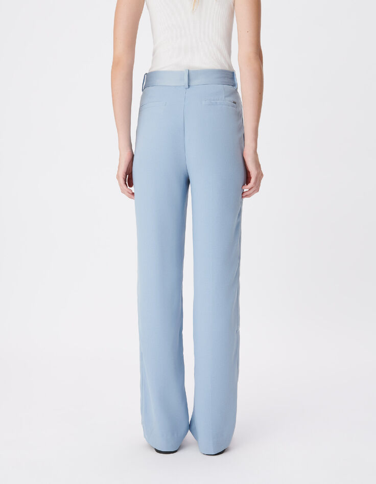Women's flowing blue tailored pants-3