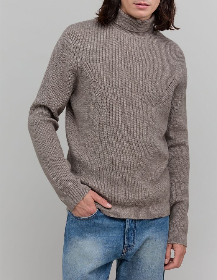 Jersey de cuello alto de punto crudo para hombre-2 Jersey de cuello alto de punto crudo para hombre-2