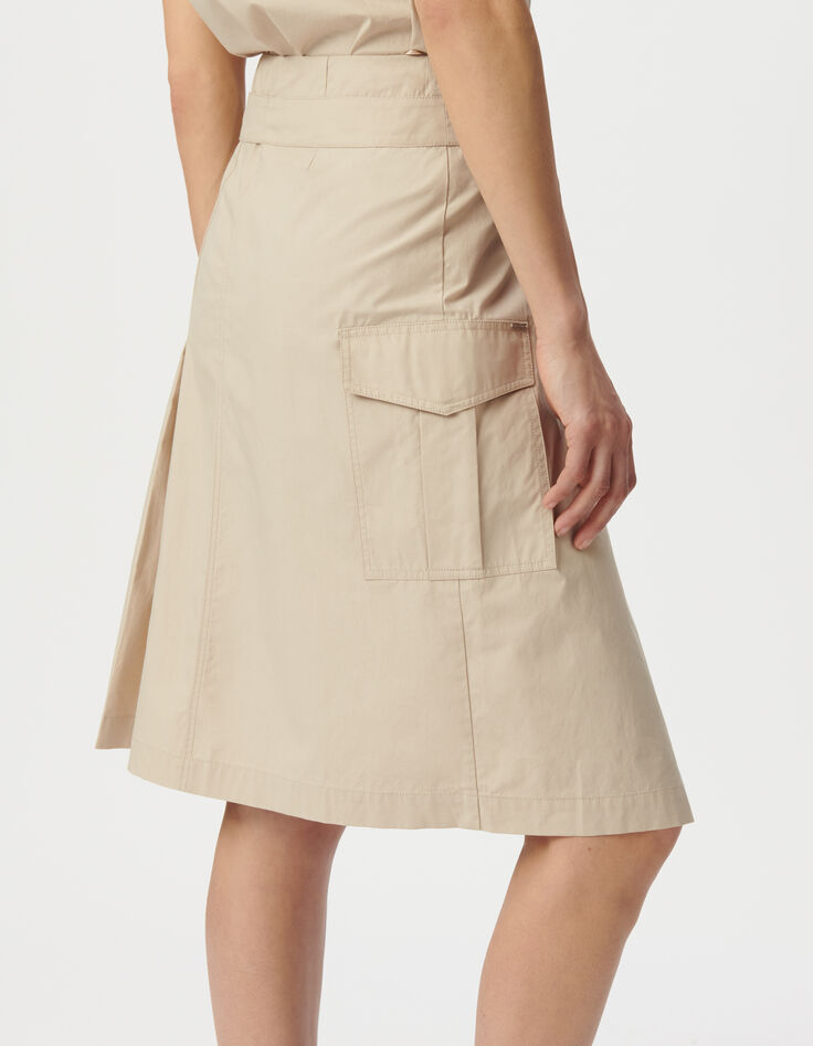 Beige plooirok wikkelmodel Dames-2 Beige plooirok wikkelmodel Dames-2